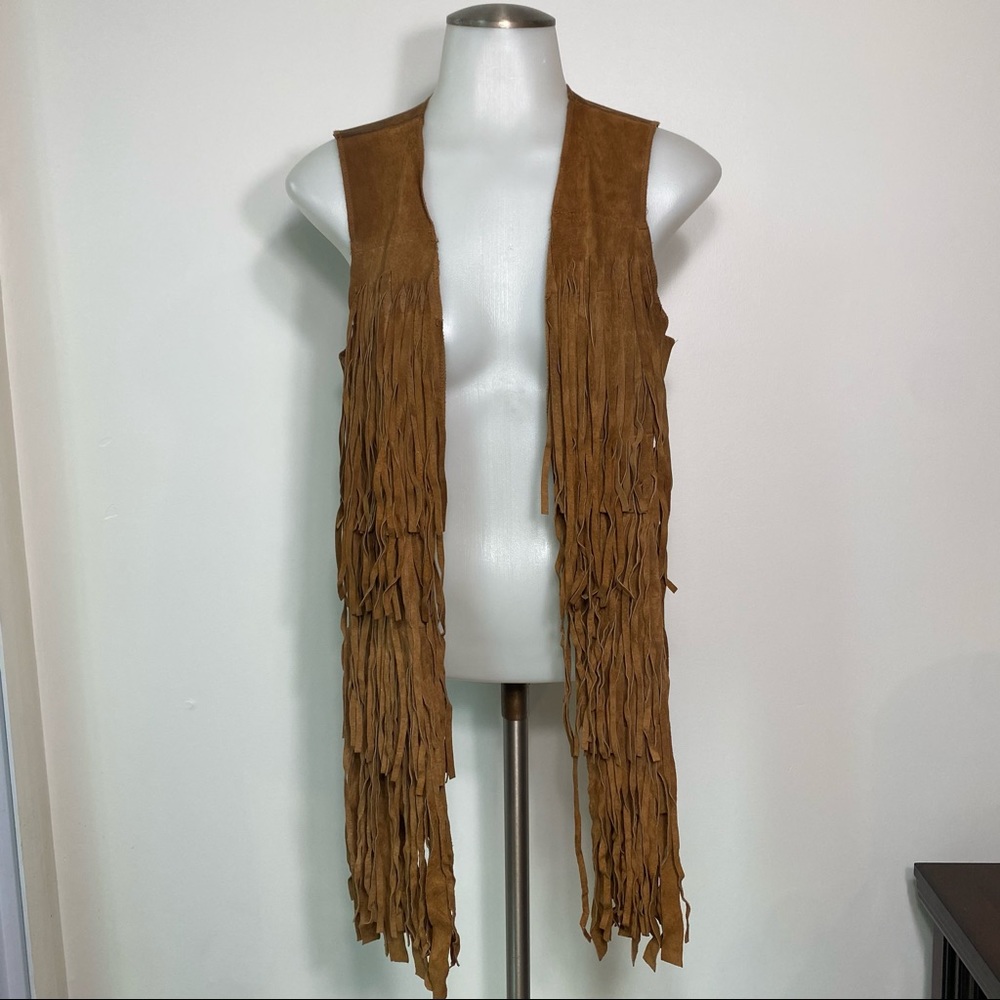 Vintage Forever 21 Leather Fringe Vest
